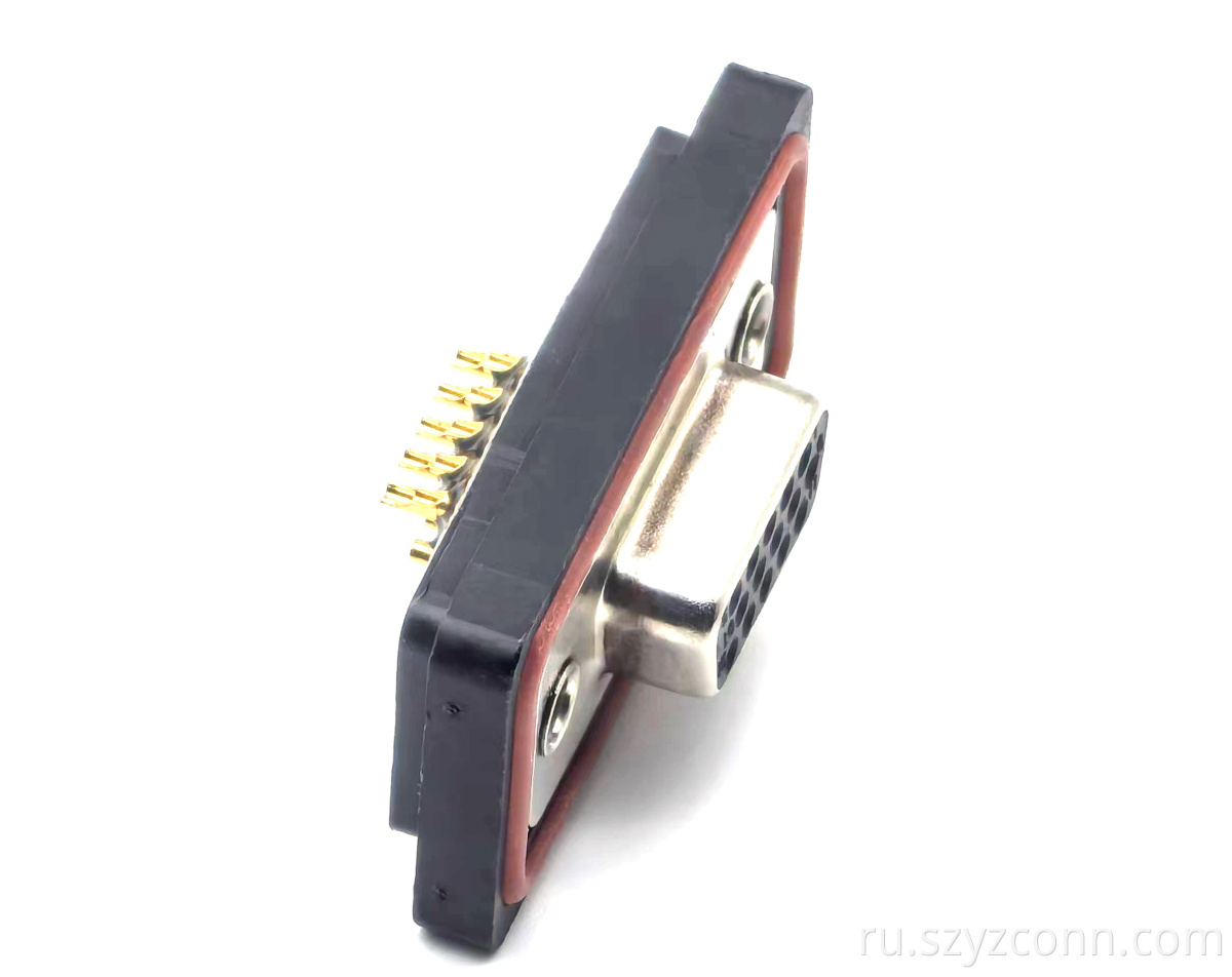 Водонепроницаемый трехрядный разъем D-sub под пайку, тип 15P Waterproof D-sub Connector Three Rows Female Solder Type 15P